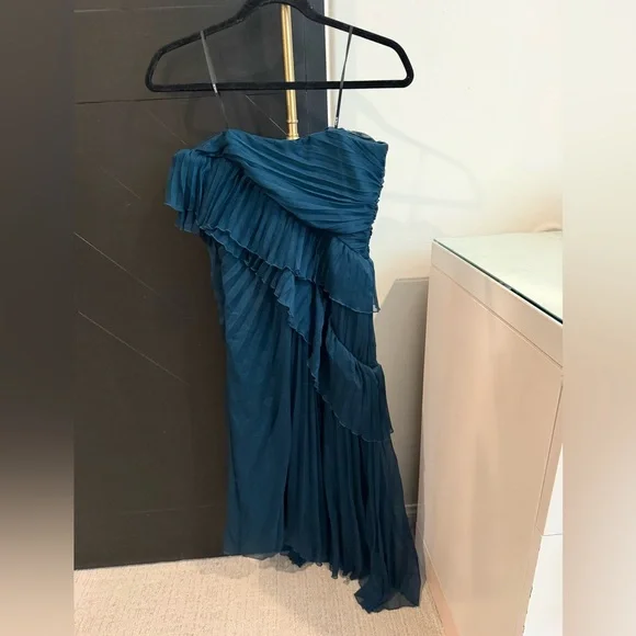 Brand new without tag! Amur Caitlyn Strapless Midi Dress Aqua Lake color size 8 - Picture 6 of 8